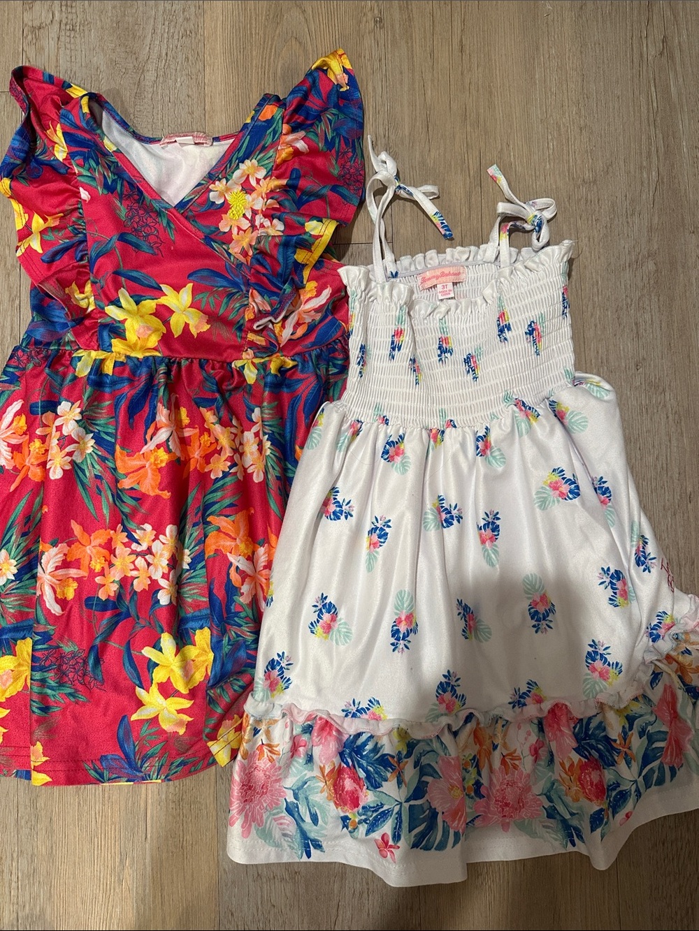 Tommy Bahama Girls' Tropical Floral Sundress Duo - Red & White